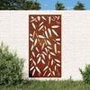 vidaXL Decor de perete 105x55 cm design frunze bambus oțel Corten