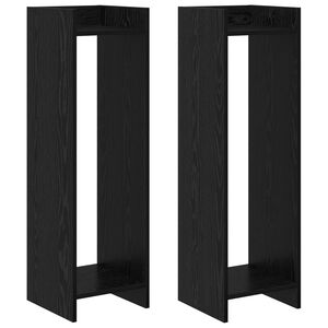 vidaXL Suport pentru plante cu raft Stejar Negru 30 x 30 x 100 cm