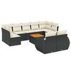 vidaXL Set canapele de grădină cu perne, 10 piese, negru, poliratan