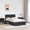vidaXL Cadru de pat cu headboard Negru 135 x 190 cm Lemn compozit