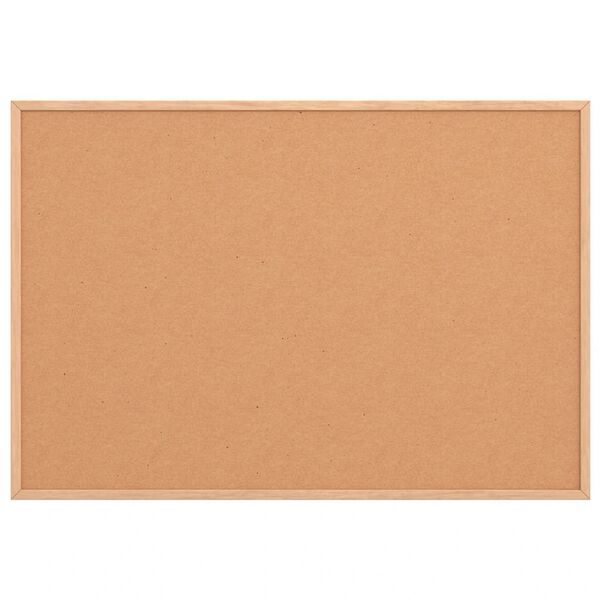 vidaXL Tablă de plută cu ramă din lemn masiv de pin 80x55 cm