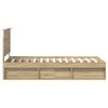 vidaXL Cadru de pat Stejar Sonoma 90 x 190 cm Lemn de pin masiv