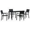 vidaXL Set de masă pentru grădină 5 buc. Negru