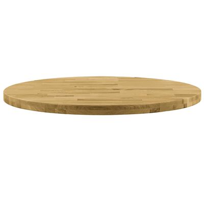 vidaXL Blat de masă, lemn masiv de stejar, rotund, 44 mm, 500 mm