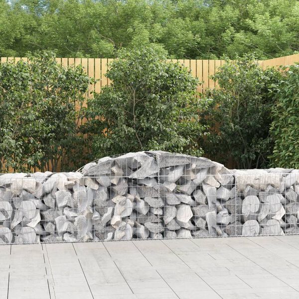 vidaXL Coșuri gabion arcuite 7 buc, 300x50x60/80 cm, fier galvanizat