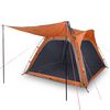 vidaXL Cort camping, 4 persoane, gri/oranj, impermeabil, setare rapidă