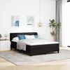 vidaXL Pat cu arcuri cu saltea cu headboard Negru 160 x 200 cm Catifea