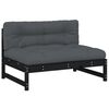 vidaXL Canapea de mijloc, 120x80 cm, negru, lemn masiv de pin