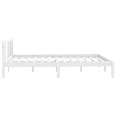vidaXL Cadru de pat mic dublu, alb, 120x190 cm, lemn masiv de pin
