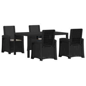 vidaXL Set de masă pentru grădină 5 buc. Antracit, Gri deschis PP