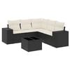 vidaXL Set mobilier de grădină cu perne, 6 piese, negru, poliratan