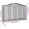 vidaXL Coșuri gabion arcuite 8 buc, 200x50x120/140 cm, fier galvanizat