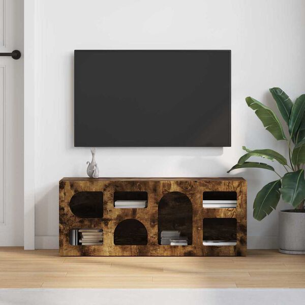 vidaXL Cabinet TV Stejar fumuriu 100 x 35 x 40 cm Lemn compozit