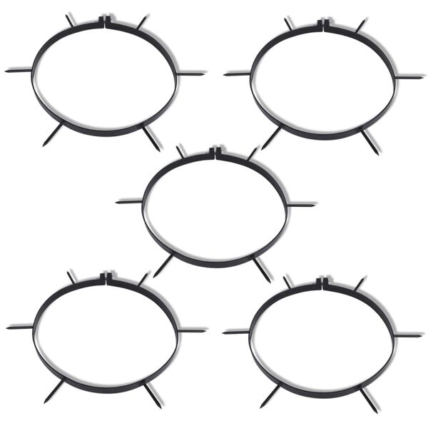 Rolă neagră pentru gazon de grădină cu 5 benzi de aerare, 30 cm