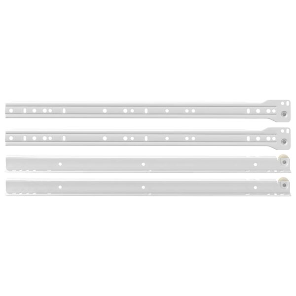 vidaXL Glisieră de sertar 2 pcs Alb 450 mm Oțel