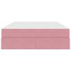 vidaXL Pat cu saltea și spațiu de depozitare Roz 140 x 200 cm Catifea
