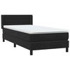 vidaXL Pat box spring cu saltea, negru, 100x210 cm, catifea