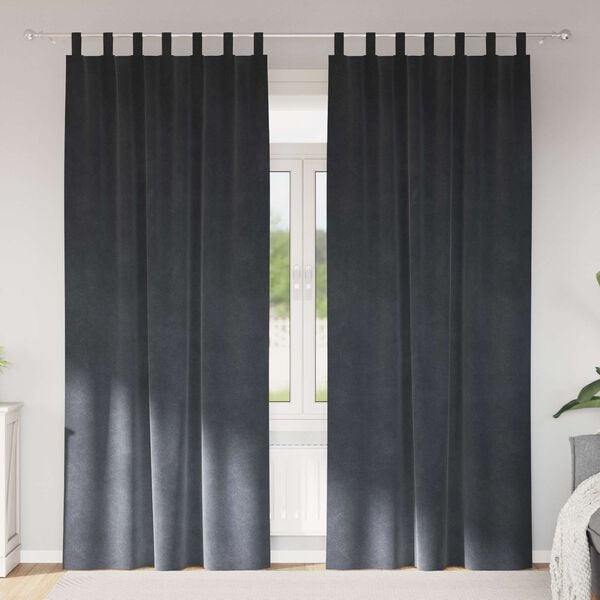 vidaXL Perdele opace 2 pcs Gri deschis 140 x 245 cm Catifea