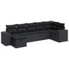 vidaXL Set mobilier de grădină cu perne, 8 piese, negru, poliratan