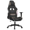 vidaXL Scaun de gaming cu taburet, negru și gri taupe, textil