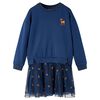 vidaXL Rochie pentru copii cu m&acirc;neci lungi, bleumarin, 104