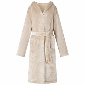 vidaXL Robe cu glugă Bej S Flanelă