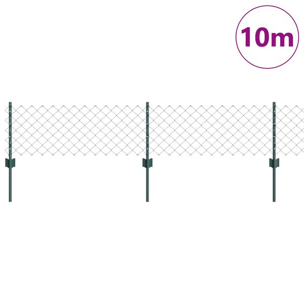 vidaXL Gard cu St&acirc;lp Verde 0,4 x 10 m Oțel și PVC