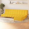 vidaXL Canapea extensibilă cu 2 locuri și taburet, galben, textil