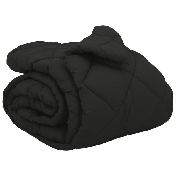 vidaXL Duvet de iarnă Negru 220 x 260 cm Microfibră