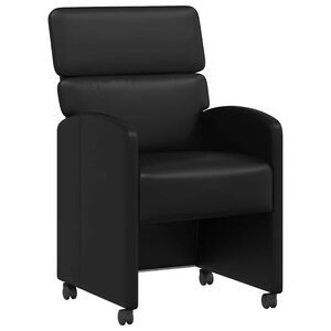 vidaXL Scaune de dining cu roți 2 buc. Piele artificială Negru