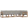 vidaXL Set de canapele de exterior 5 pcs Gri natural și deschis