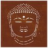 vidaXL Decor perete de grădină 55x55 cm design cap Buddha oțel Corten