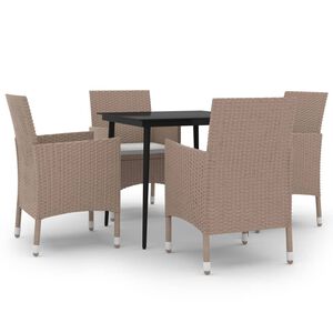 vidaXL Set mobilier de grădină cu perne, 5 piese, poliratan și sticlă