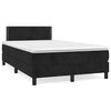 vidaXL Pat box spring cu saltea, negru, 120x200 cm, catifea