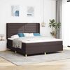 vidaXL Pat cu arcuri cu saltea cu headboard Maro 140 x 200 cm țesătură