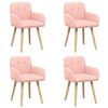 vidaXL Scaune de dining 4 buc. Boucl&eacute; Roz 59 x 57 x 85 cm