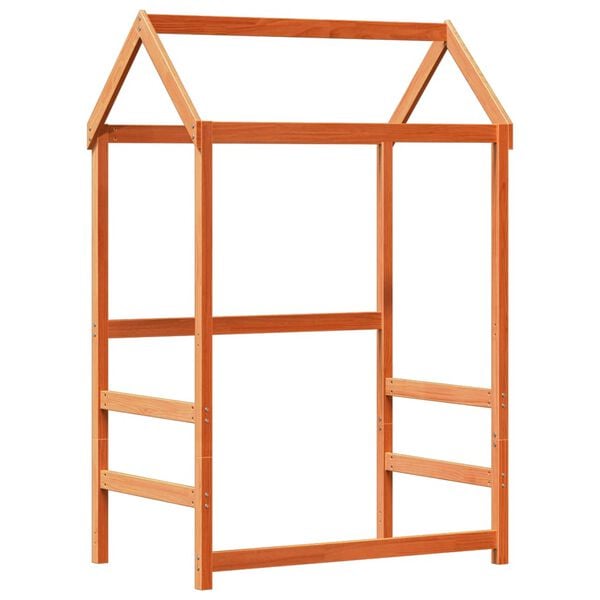 vidaXL Set pat bancă cu acoperiș maro ceruit 75x190 cm lemn masiv pin