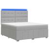 vidaXL Pat cu arcuri LED și saltea Gri deschis 180 x 200 cm Țesătură