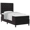 vidaXL Pat cu arcuri cu headboard Negru 90 x 200 cm Catifea