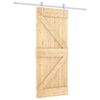 vidaXL Ușă glisantă Natural și Alb 85 x 210 cm Lemn de Pin Solid
