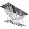 vidaXL Lustră albă cu mărgele de cristal din sticlă 8xG9 29 cm