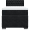 vidaXL Pat box spring cu saltea, negru, 100x200 cm, catifea