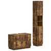 vidaXL Set de dulapuri pentru baie, 2 piese HOORN Stejar fumuriu
