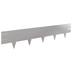 vidaXL Margine pentru gazon 50 pcs 100 x 20 cm Oțel Argintiu