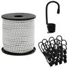 vidaXL Cords bungee cu c&acirc;rlige 6 mm Negru și Alb PP și cauciuc