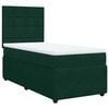vidaXL Pat box spring cu saltea, verde &icirc;nchis, 100x200 cm, catifea