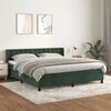 vidaXL Pat box spring cu saltea, verde &icirc;nchis, 180x200 cm, catifea