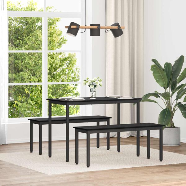 vidaXL bancă Stejar Negru 110 x 35 x 45 cm Lemn compozit