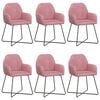 vidaXL Scaune de dining 6 buc. Catifea Roz 55 x 50 x 84 cm