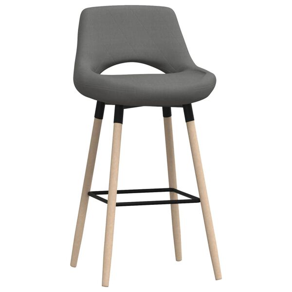 vidaXL Scaune de bar, 2 buc., gri deschis, material textil